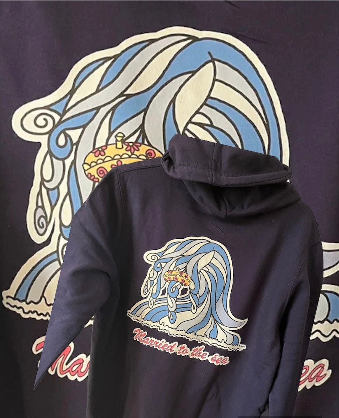 Men’s Organic Married to The Sea Hoodie Navy Blue