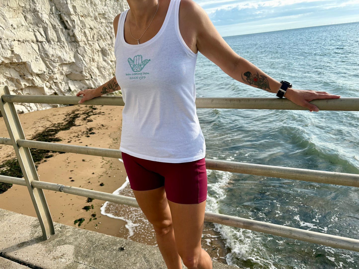 Women’s Organic Waves Basic Tank - White