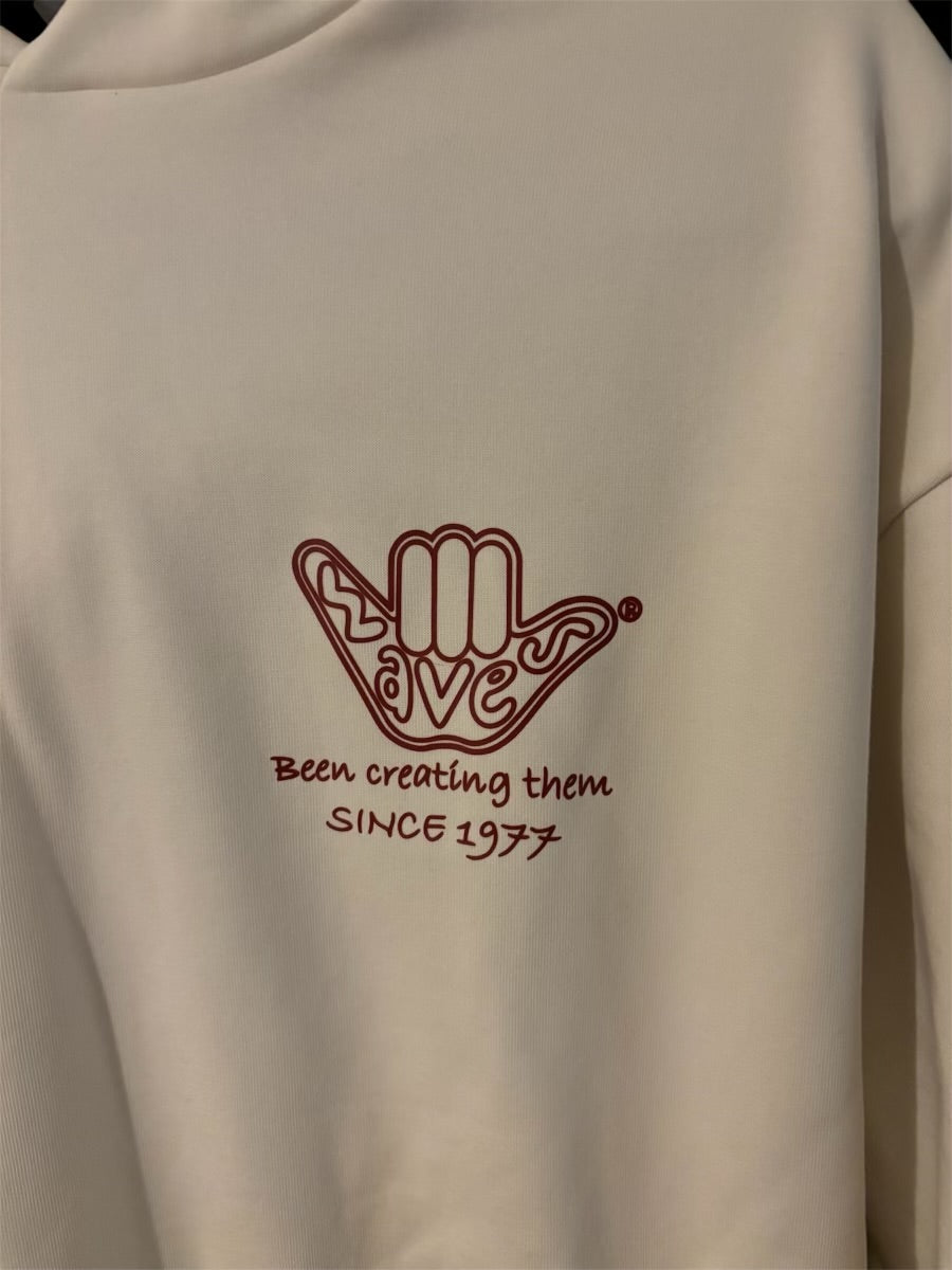 Kid's Organic Shaka Hoodie Ivory and Autumn Brown
