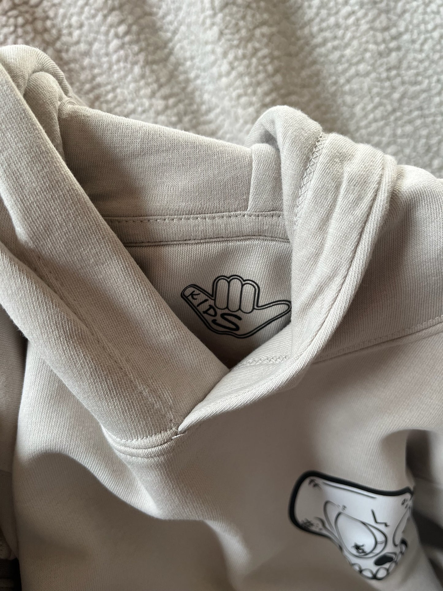 Kid's Skull & Skate Organic Hoodie Clay