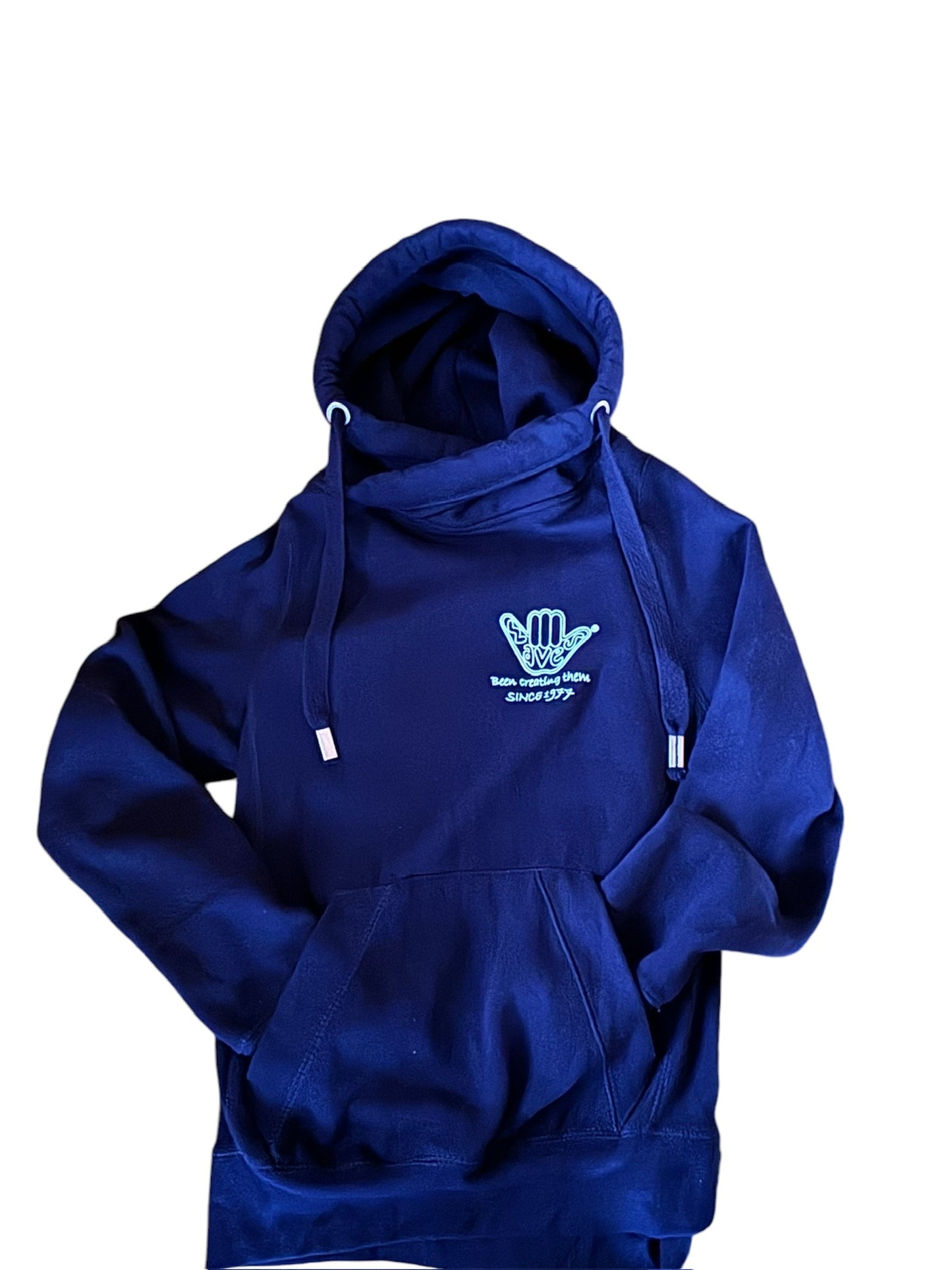 Cross Neck Shaka Hoodie with Thumb Loops - 2 Colours