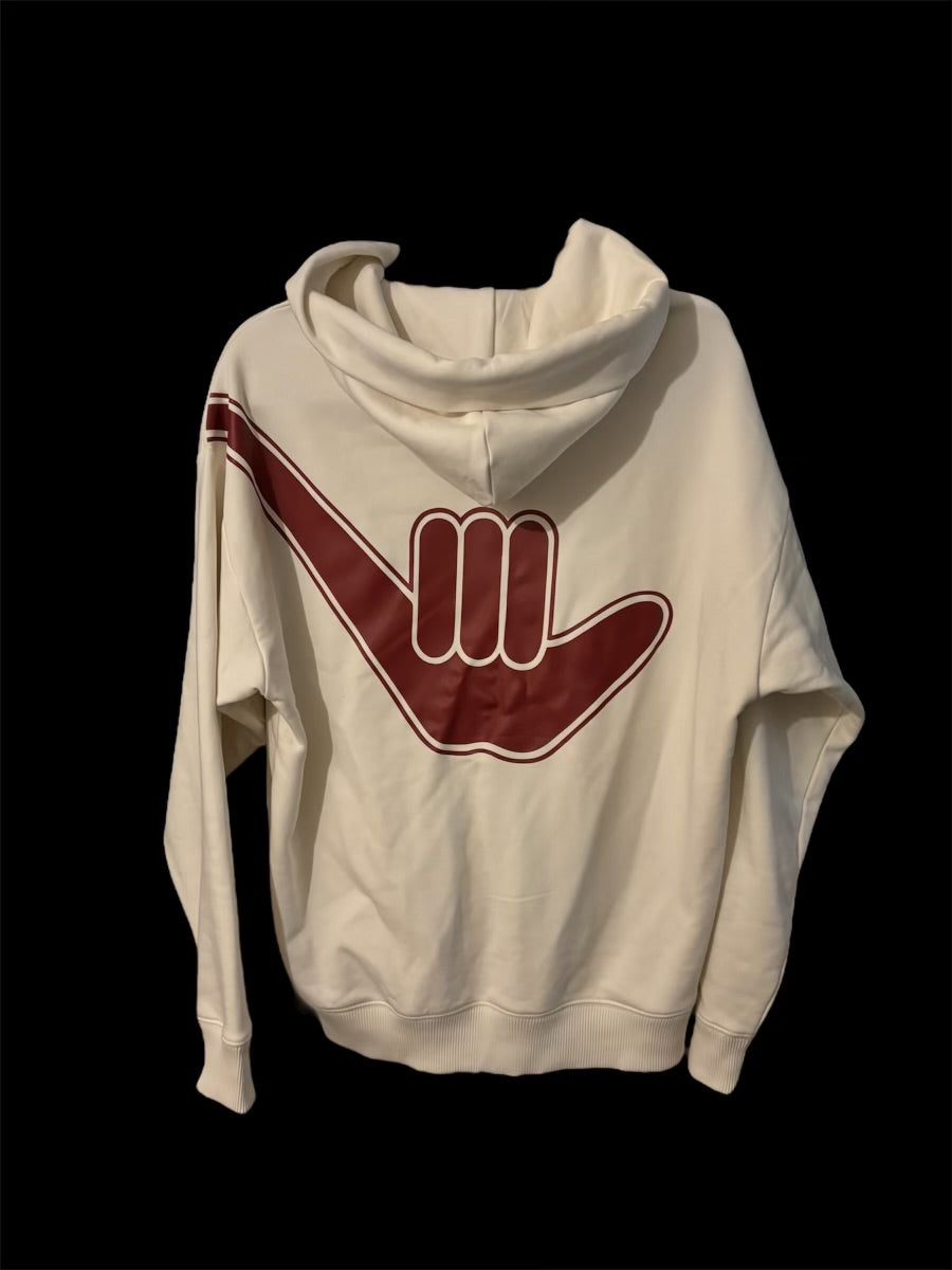 Kid's Organic Shaka Hoodie Ivory and Autumn Brown