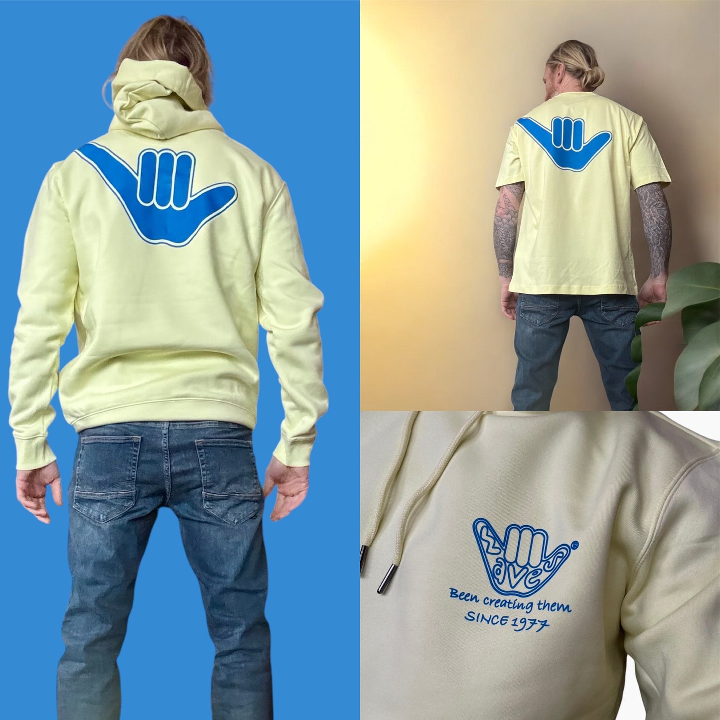 Oversized Organic Shaka Lemon and Royal Blue