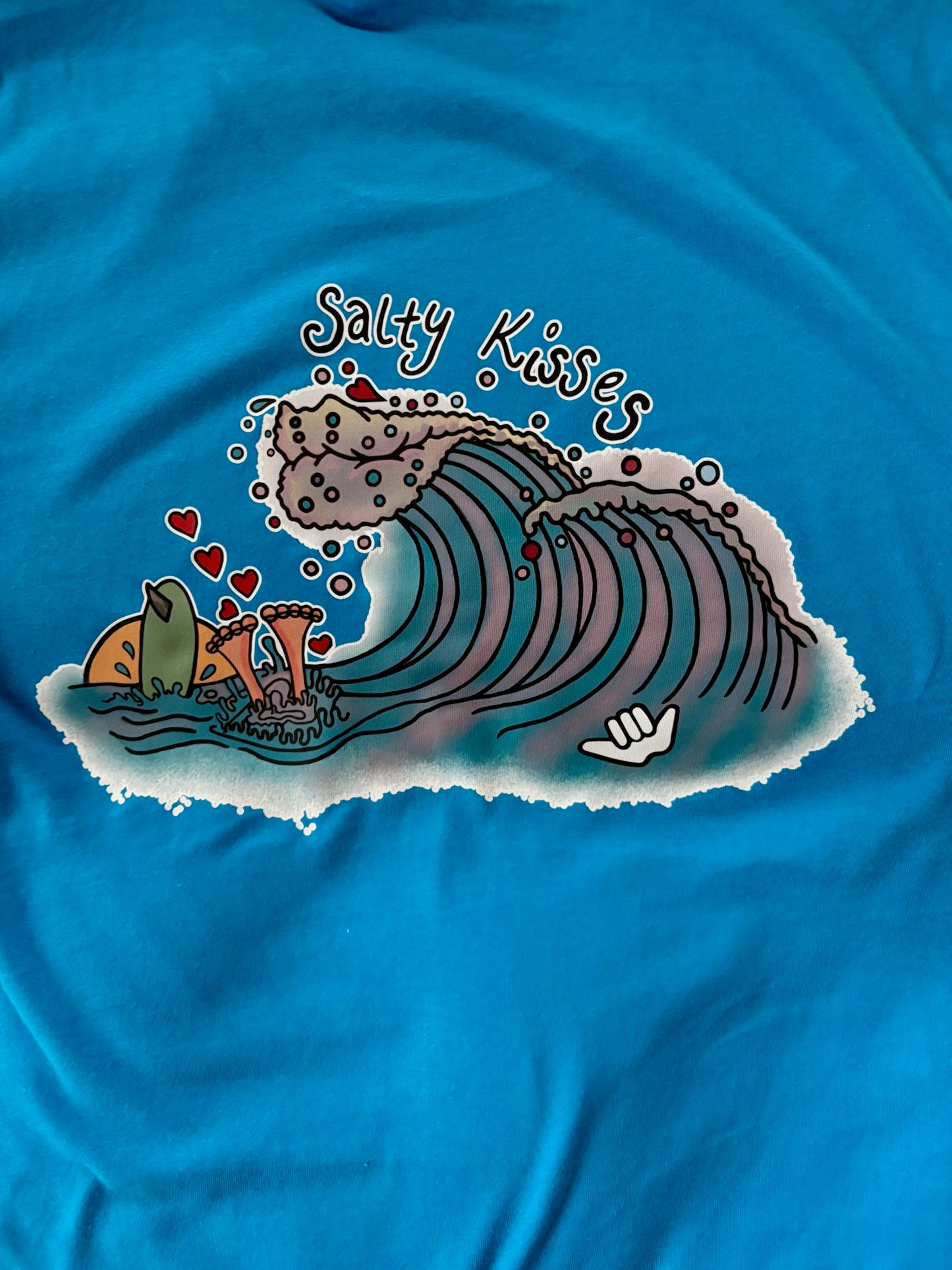 Salty Kisses Organic Tee Sapphire Blue