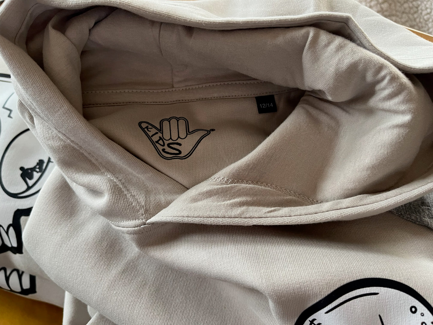 Kid's Skull & Skate Organic Hoodie Clay