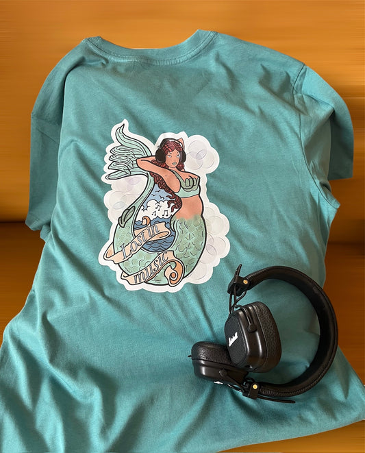 Unisex Lost in Music Organic Tee Teal