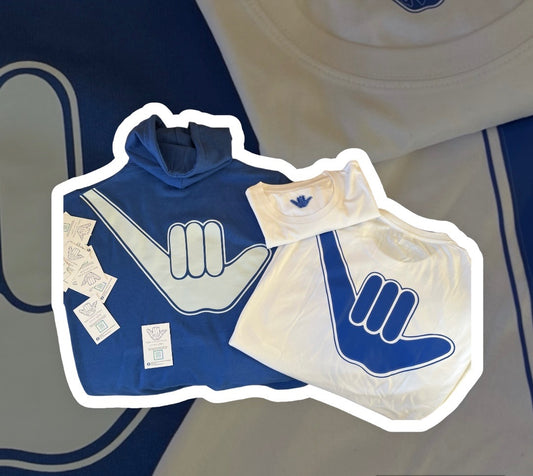 Men’s Shaka Tee White & Royal Blue