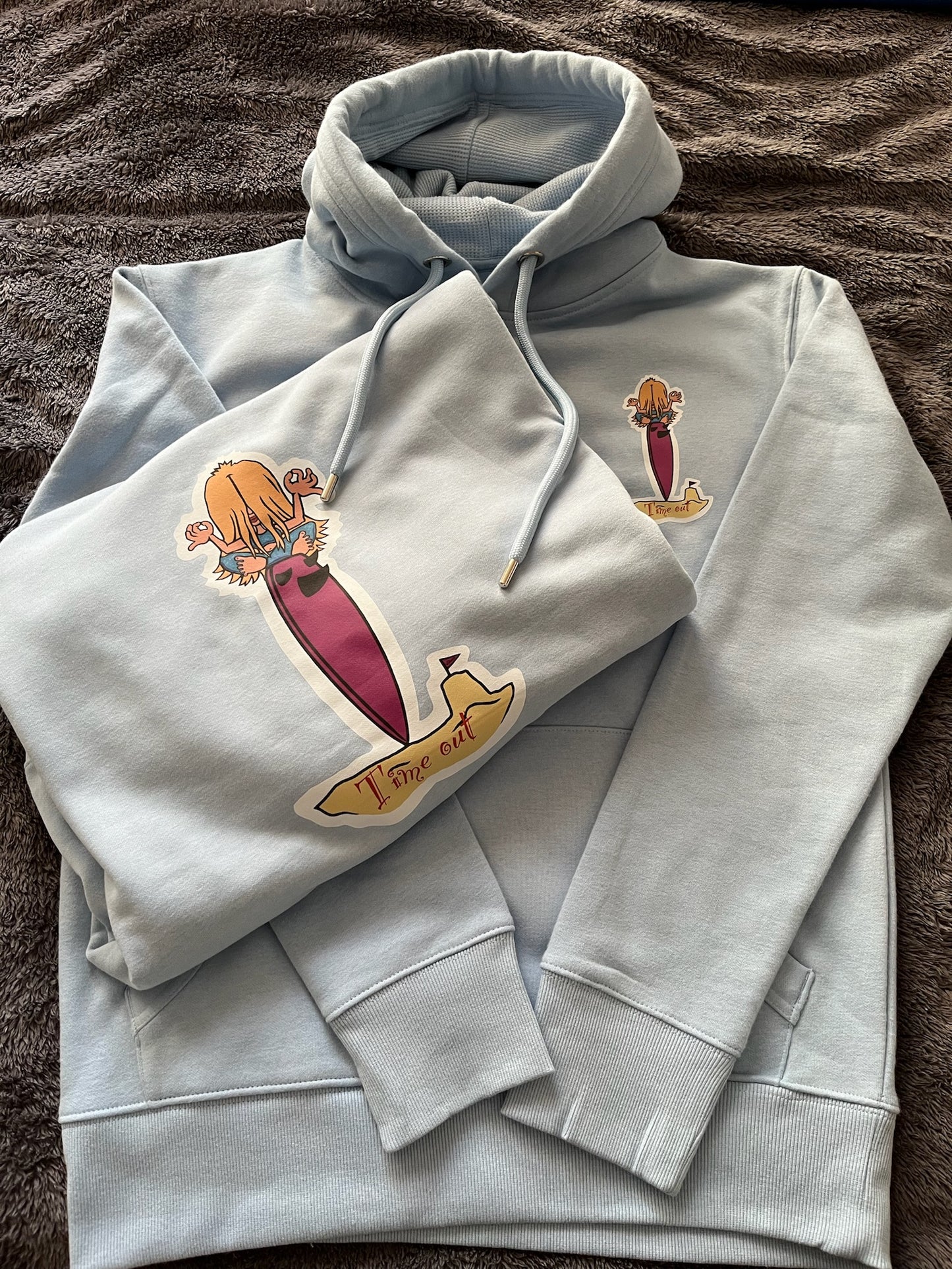 Unisex Time Out Gal Organic Hoodie Baby blue