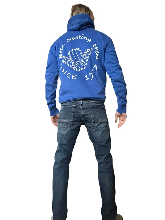 Waves Statement Organic Hoodie - Royal Blue