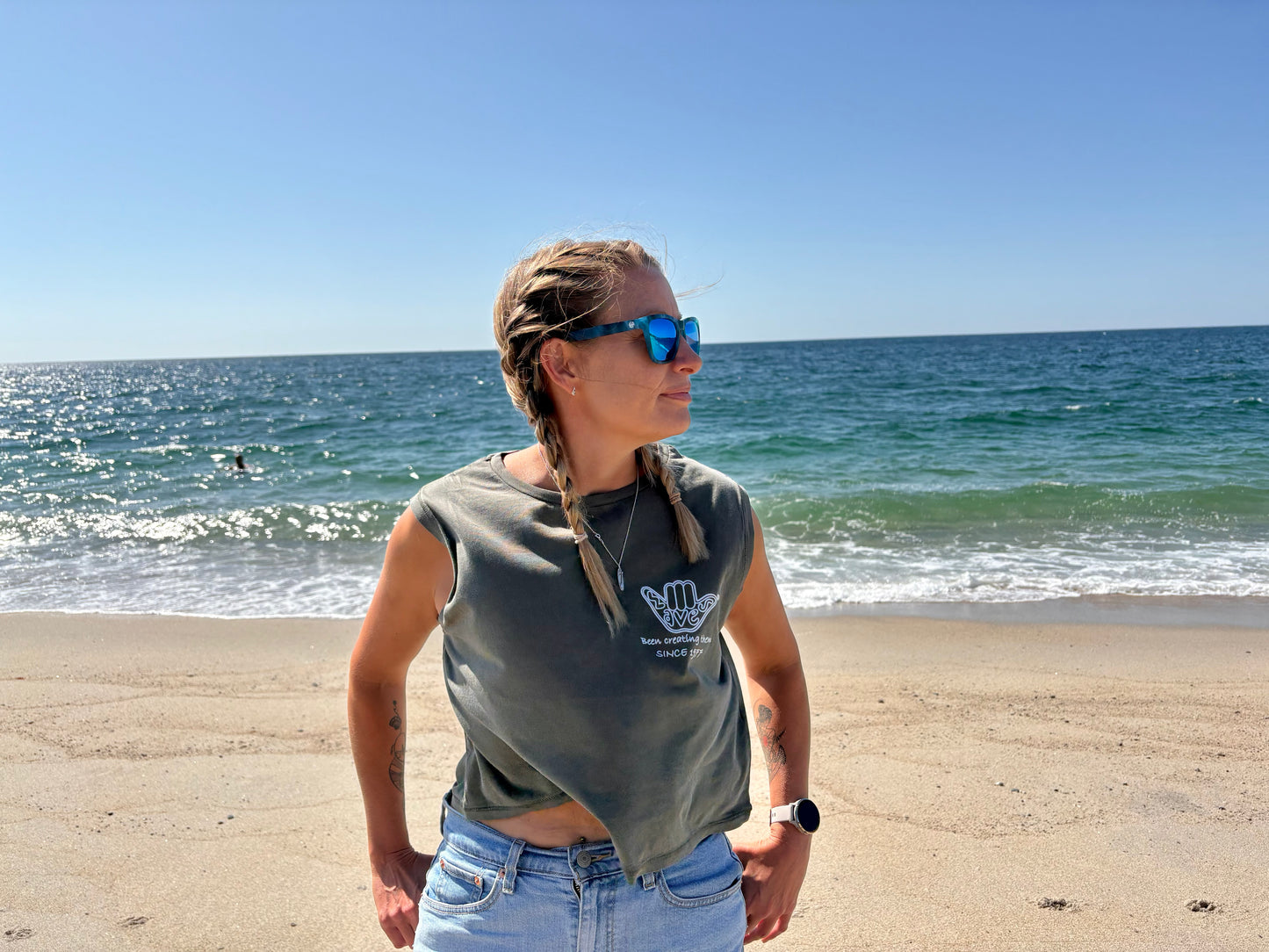 Women’s Organic Waves Cropped Tank - Choice of colours