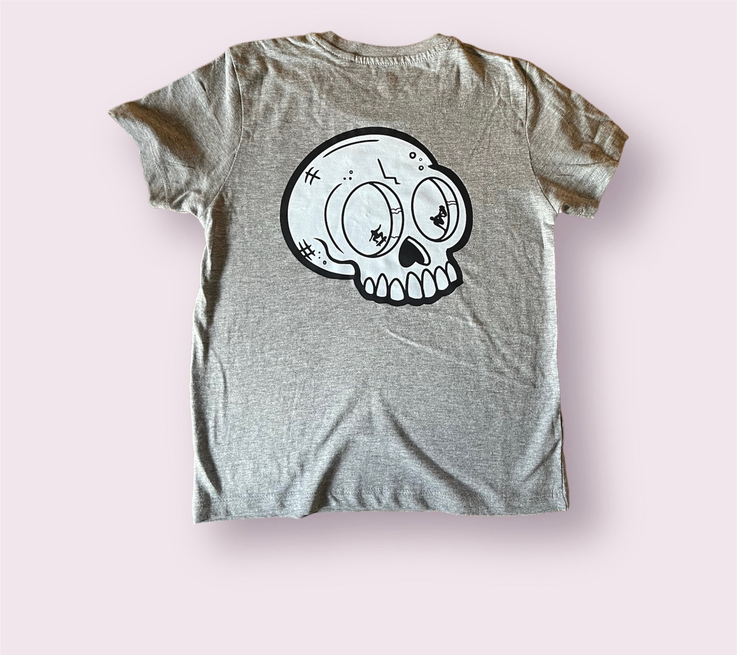 Kid's Skull & Skate Organic Tee Grey