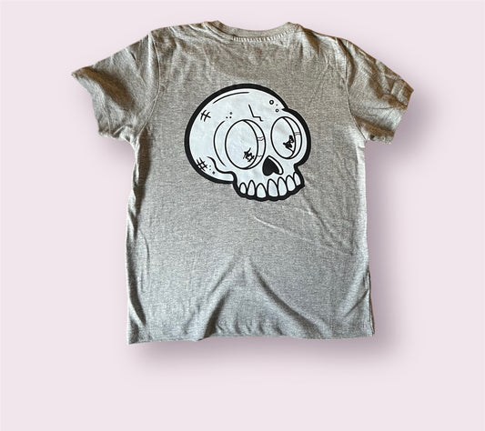 Kid's Skull & Skate Organic Tee Grey