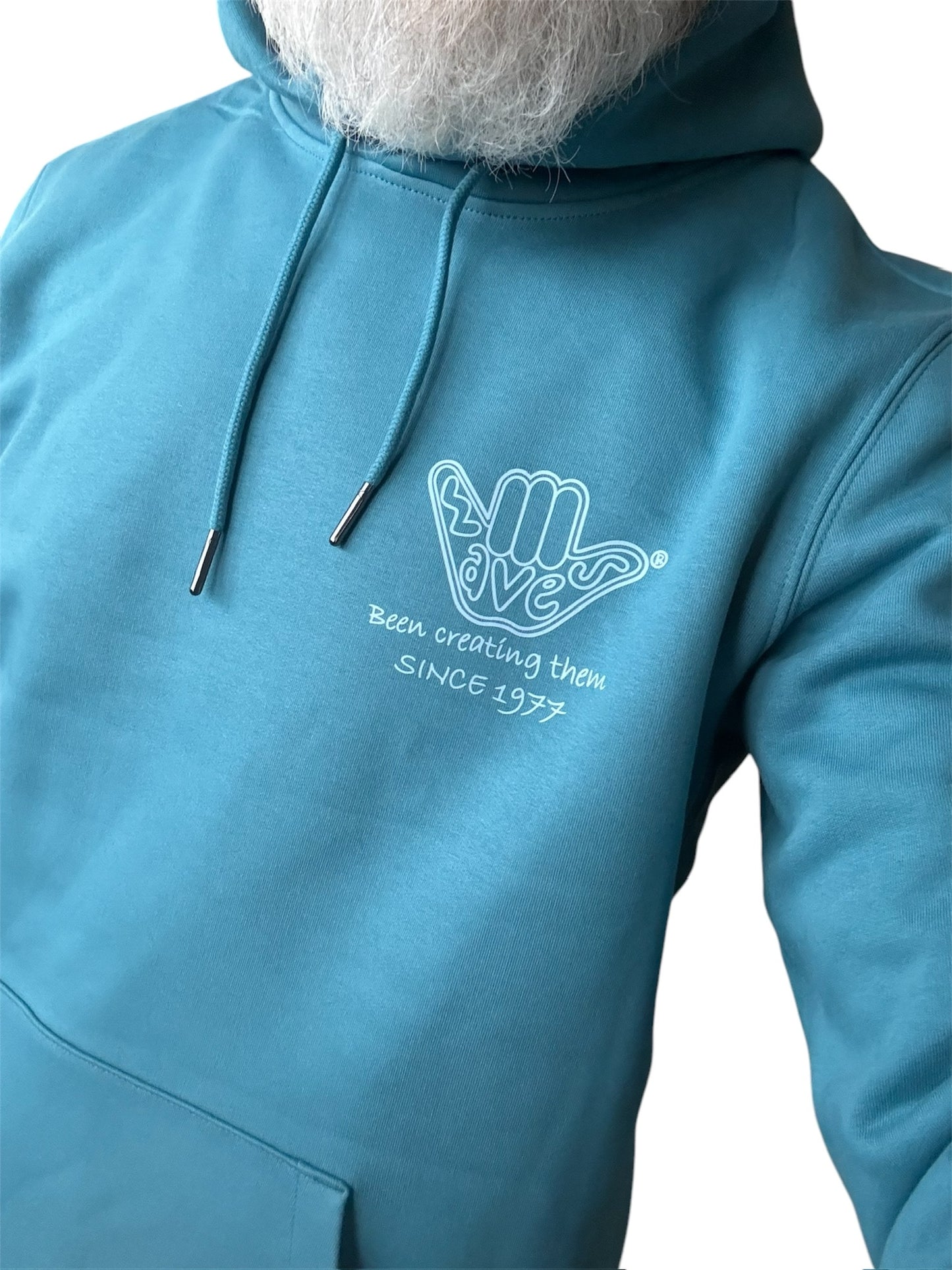 Organic Floral Shaka Hoodie - Adriatic Blue