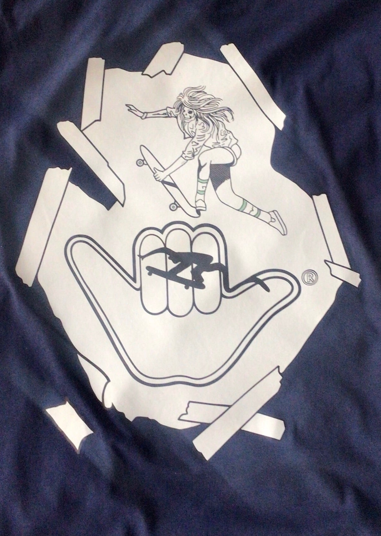 Kid's Taped up Skate up Organic Tee Navy Blue