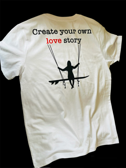Unisex Create your own Love Story Organic Tee in White