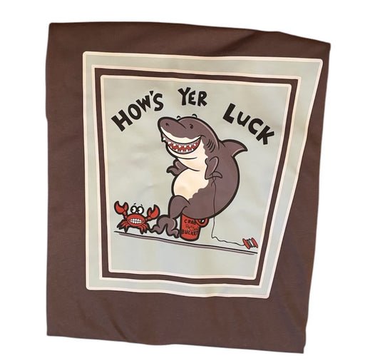 Organic Shark Catching Lucky Tee in Charcoal