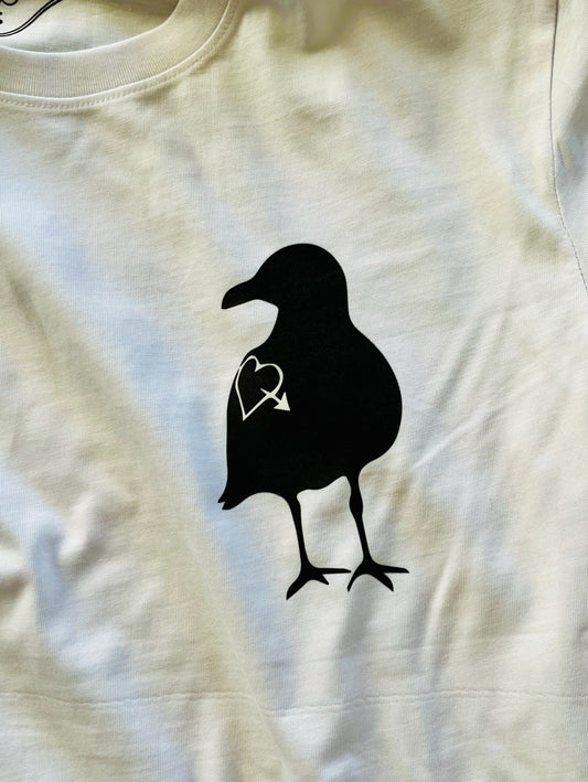 Unisex Tattoo'd Gull Organic Tee in White