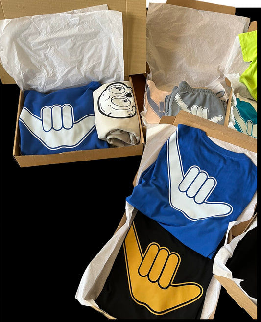 Men’s Organic Shaka Tee Royal Blue & White