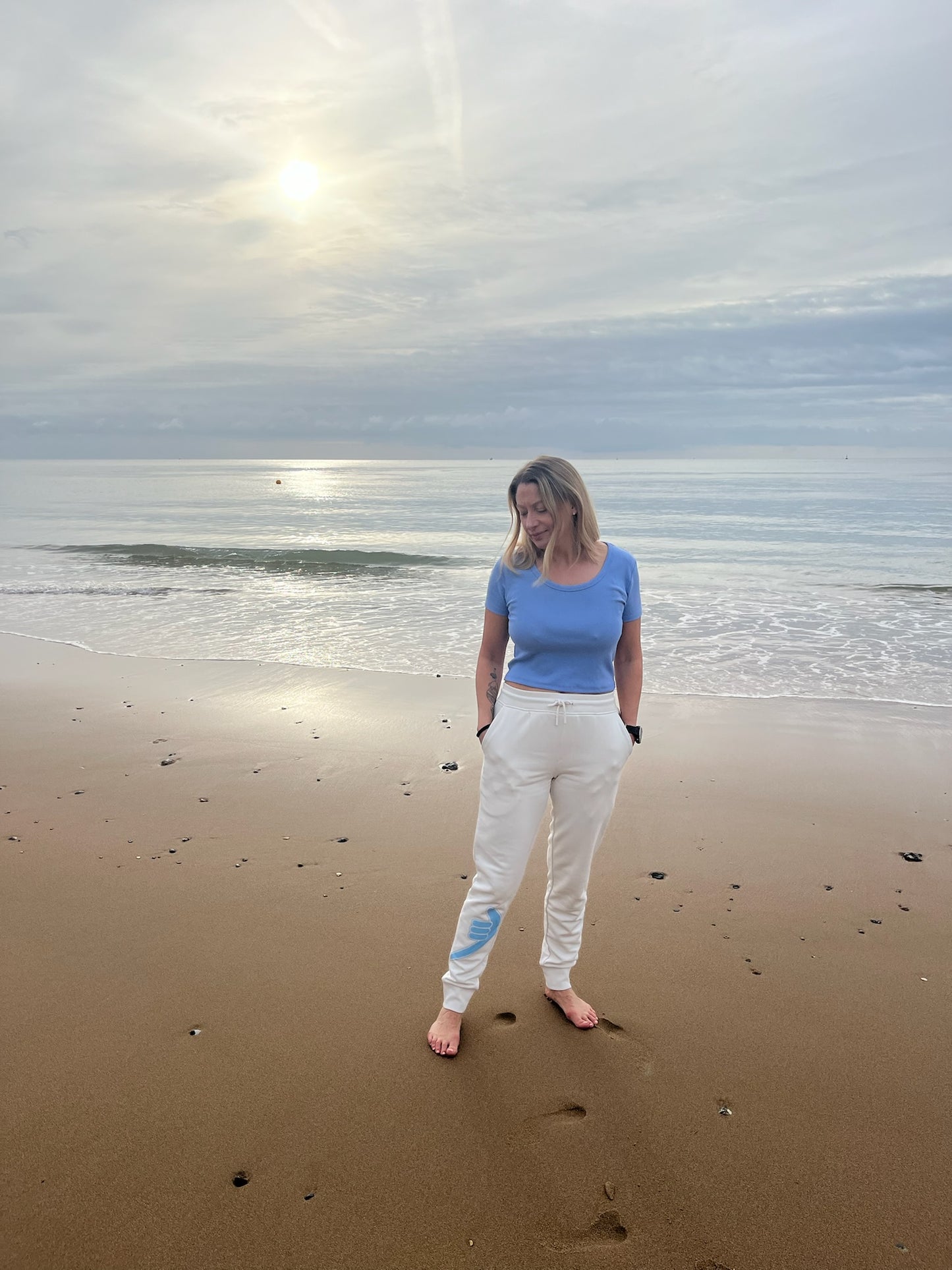 Unisex Slim fit Organic Joggers Off White