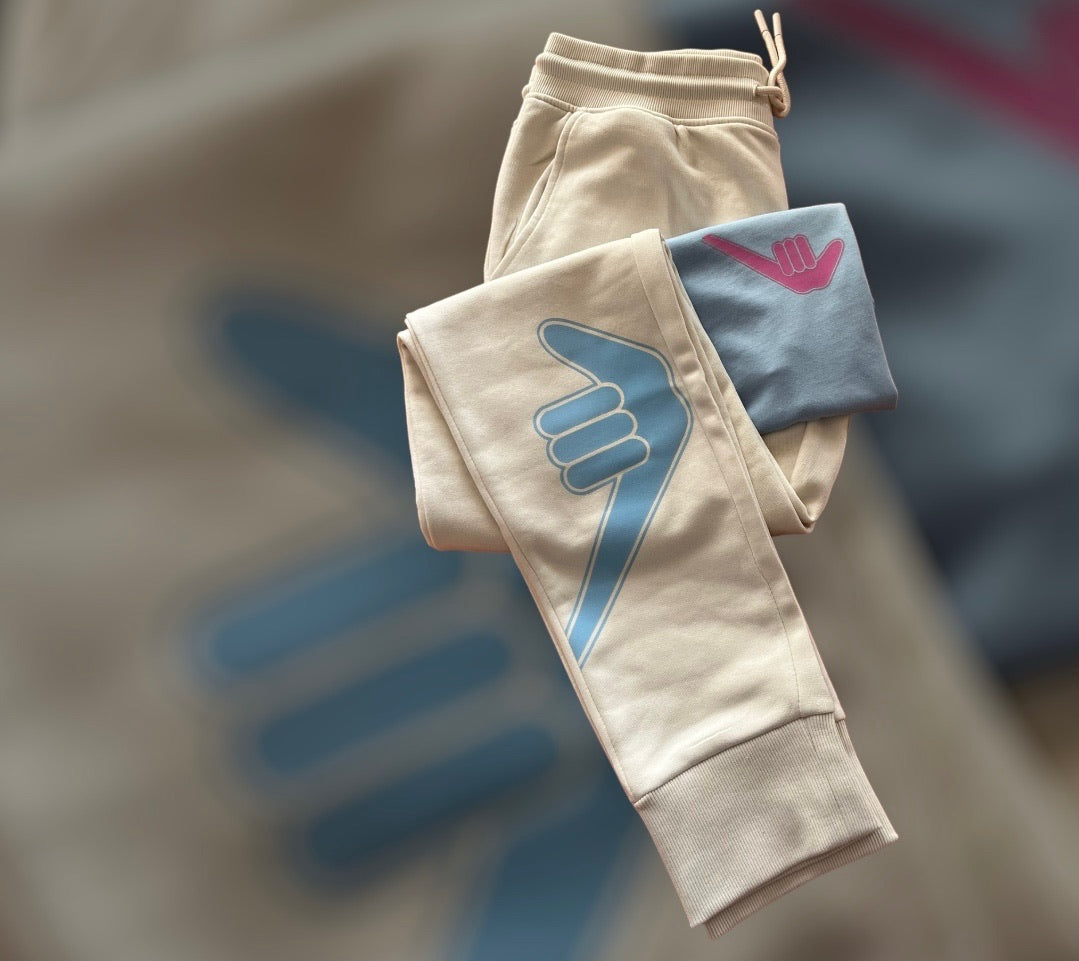 Unisex Slim fit Organic Joggers Off White