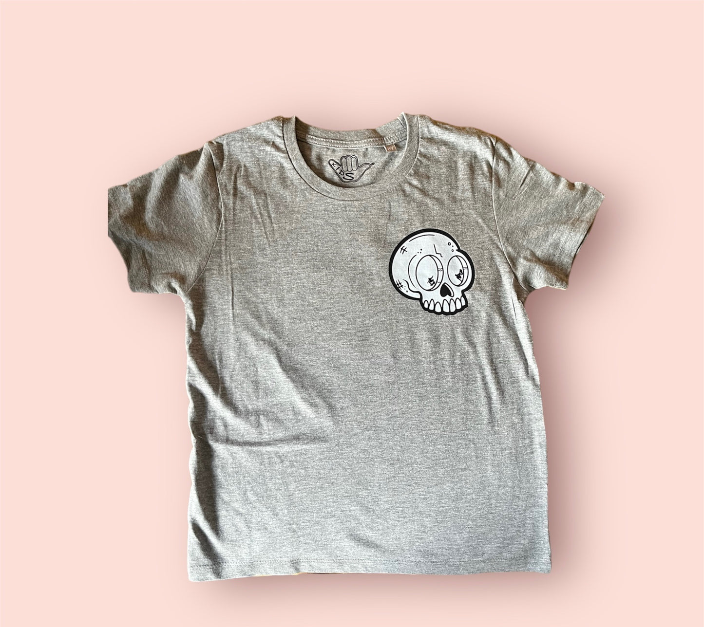 Kid's Skull & Skate Organic Tee Grey