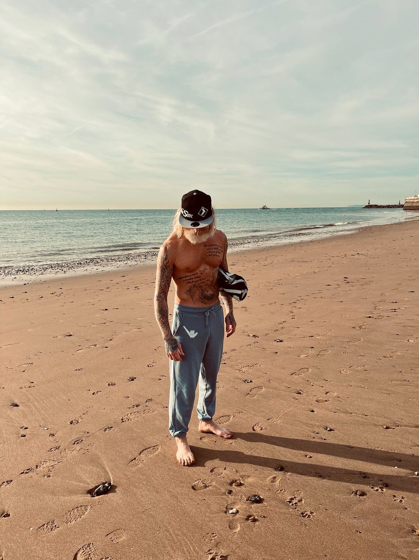 Unisex Relaxed Organic Joggers Stone Blue
