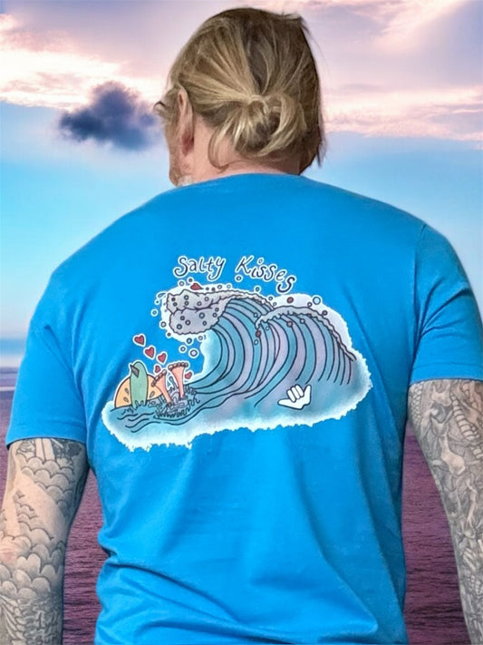 Salty Kisses Organic Tee Sapphire Blue