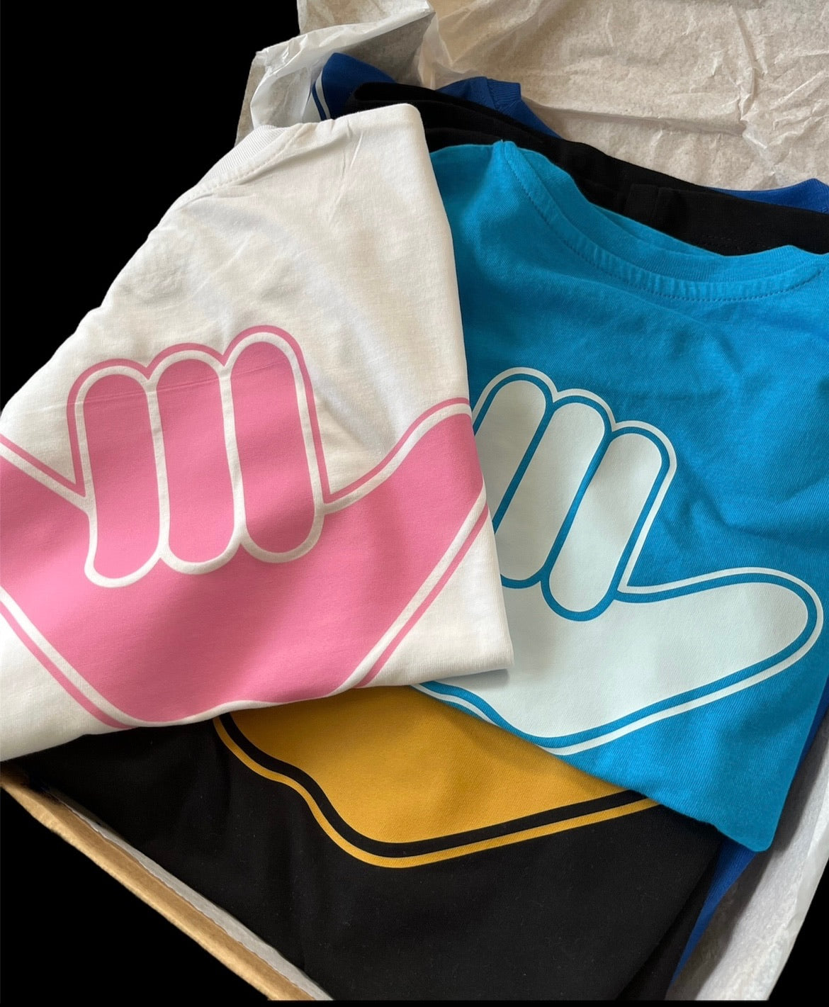 Unisex Organic Shaka Tee White & Pink