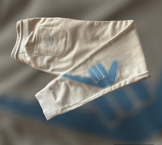 Unisex Slim fit Organic Joggers Off White