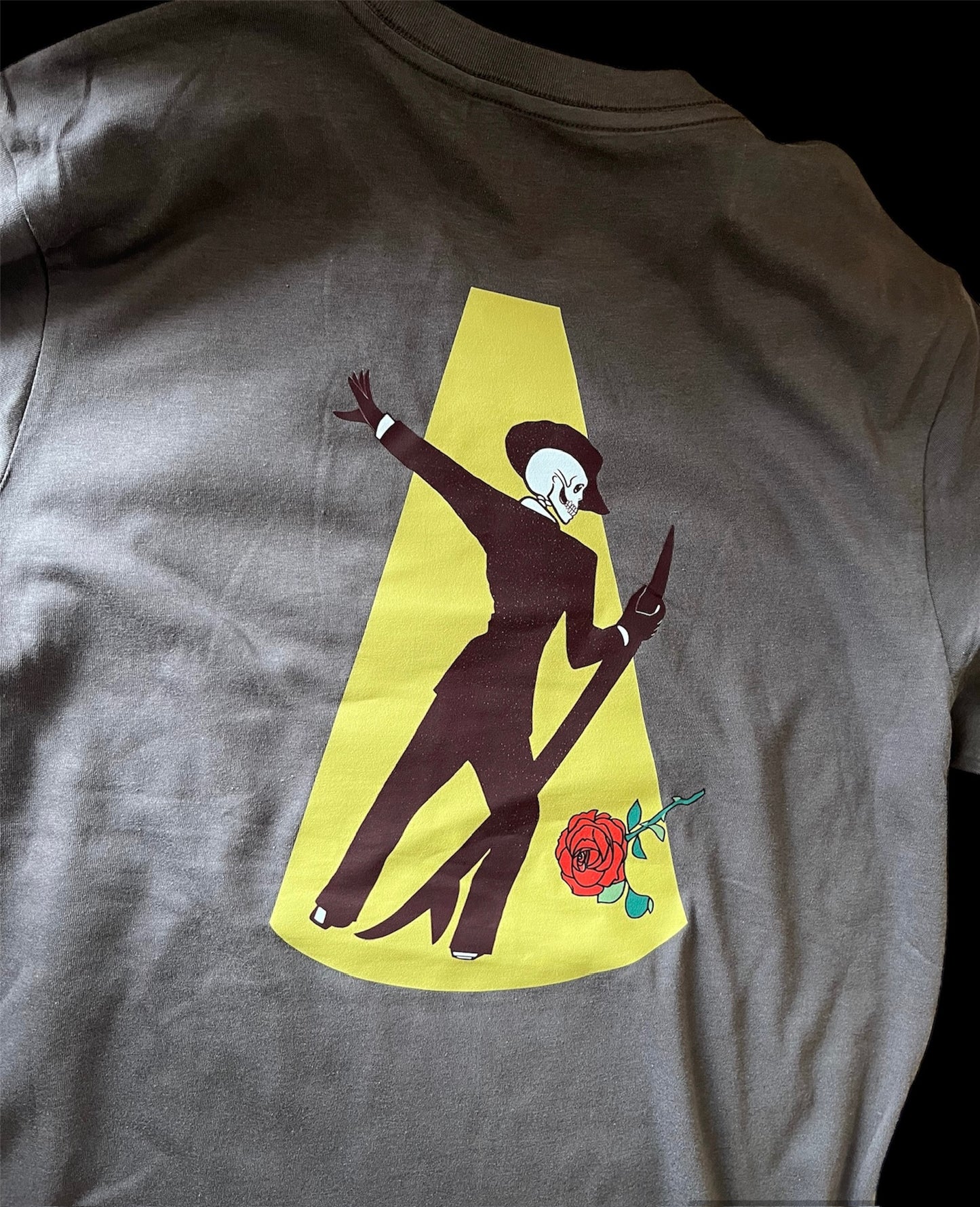 Unisex Skele Surf Organic Tee in Charcoal