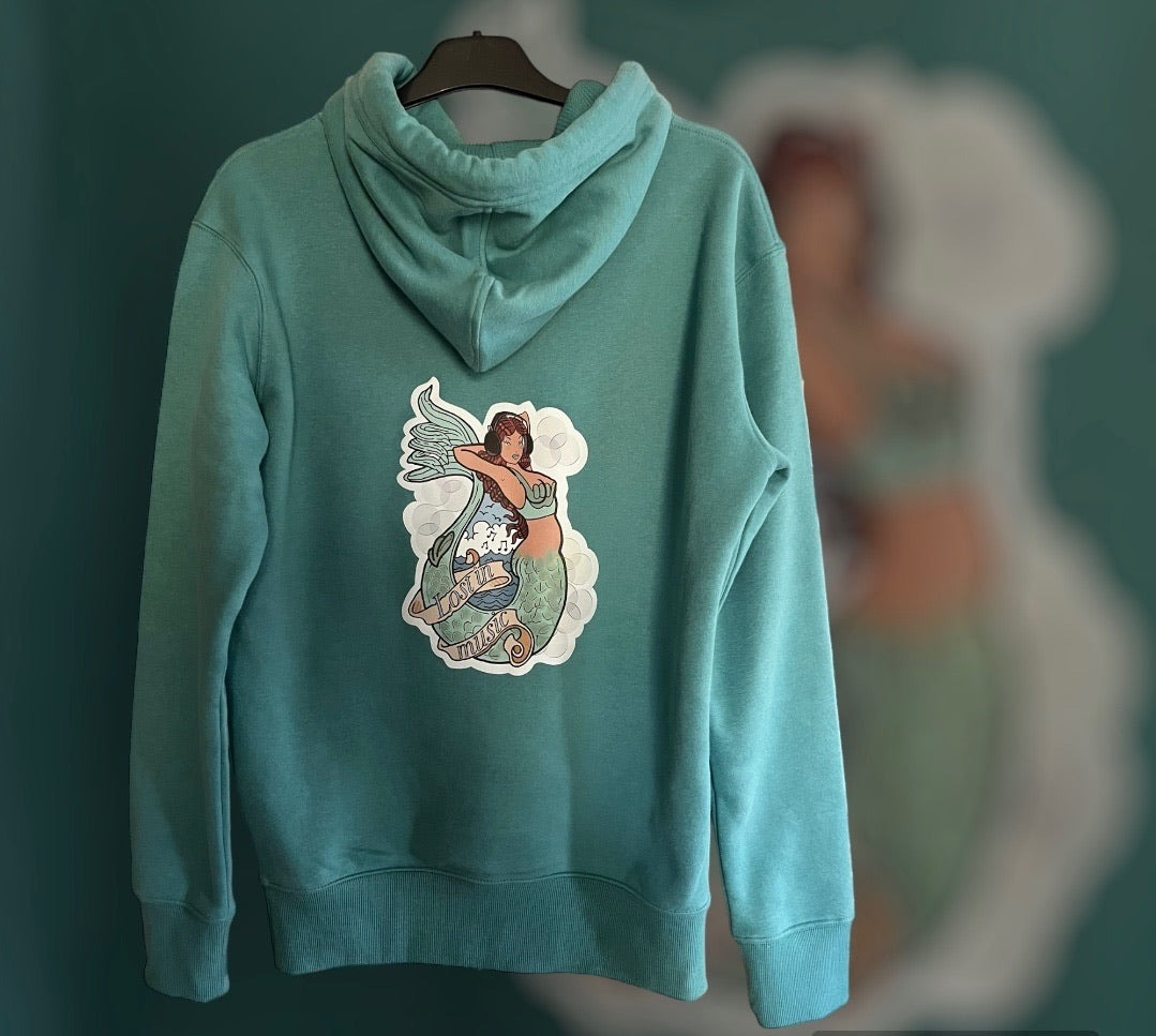 Lost In Music Organic Hoodie Teal