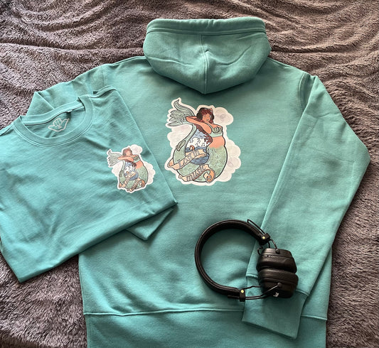 Lost In Music Organic Hoodie Teal
